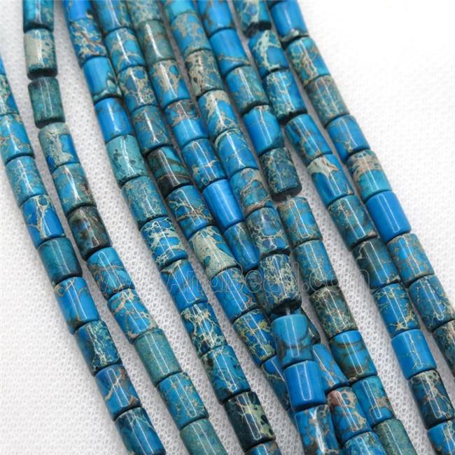 blue Imperial Jasper tube beads
