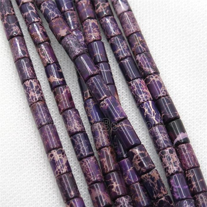 purple Imperial Jasper tube beads