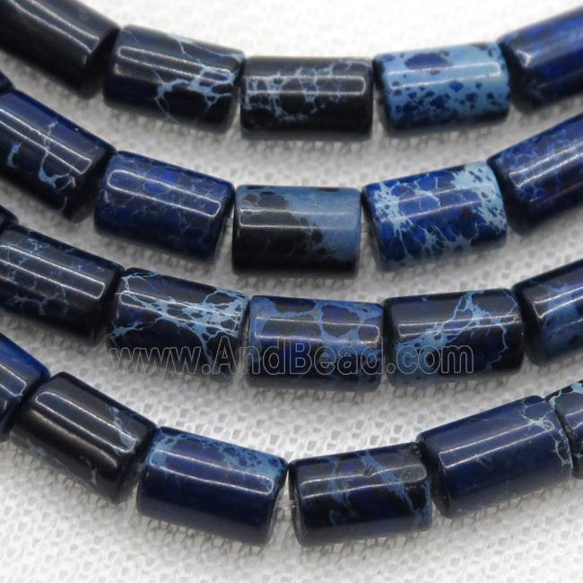 royal blue Imperial Jasper tube beads