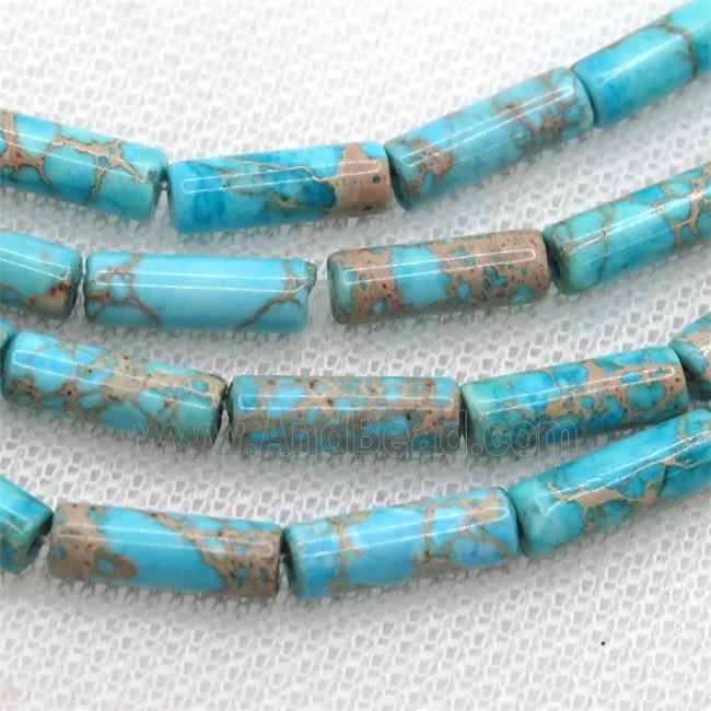 aqua Imperial Jasper tube beads