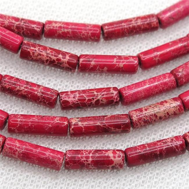 red Imperial Jasper tube beads