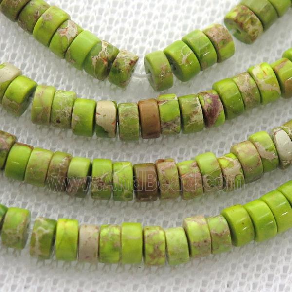 olive Imperial Jasper heishi beads