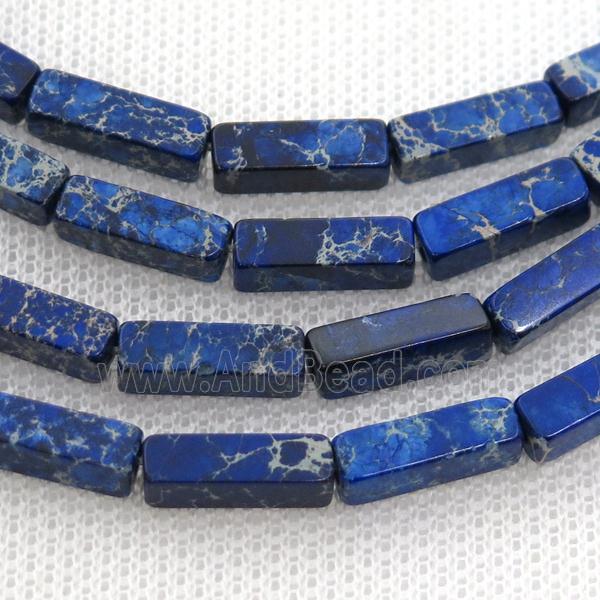 blue Imperial Jasper cuboid beads