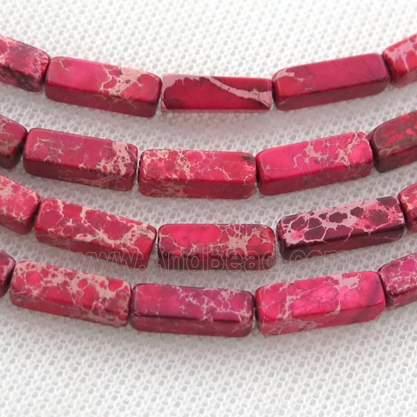 red Imperial Jasper cuboid beads