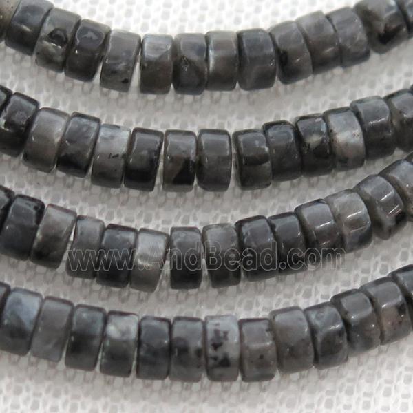 black larvikite Labradorite heishi beads
