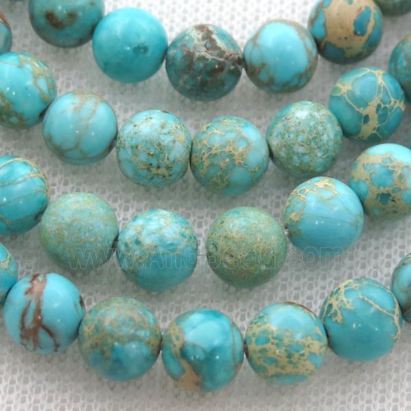 aqua Imperial Jasper beads, round