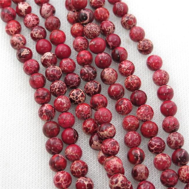 red Imperial Jasper beads, round