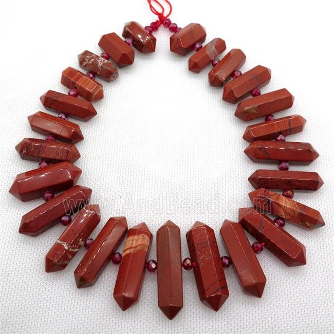 Red Jasper bullet beads