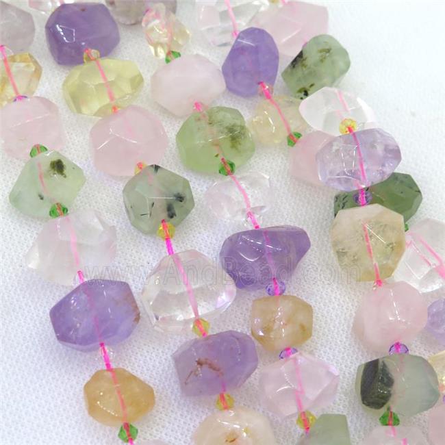 mix Gemstone nugget beads, faceted freeform