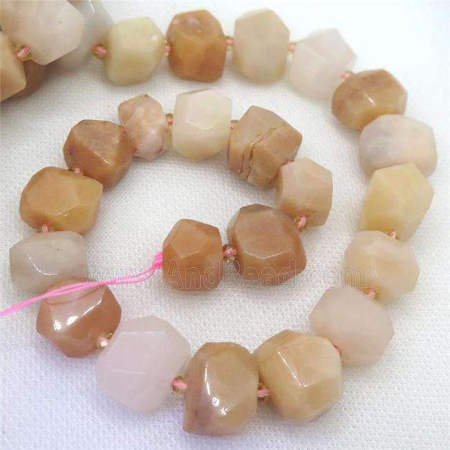 pink Aventurine nugget beads, faceted freeform