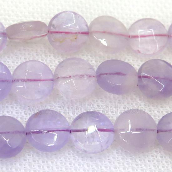 Amethyst beads, faceted circle