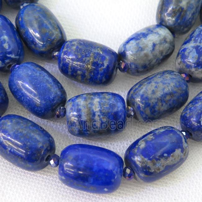blue Lapis barrel beads