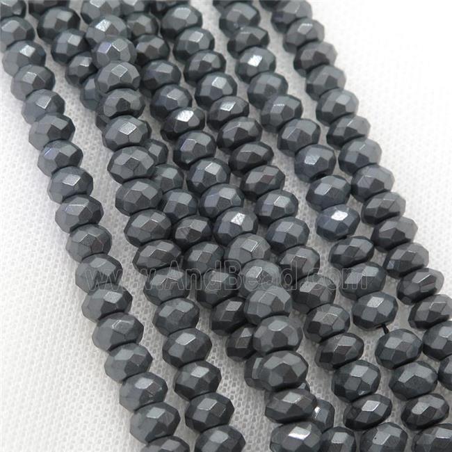 iron Pyrite beads, faceted rondelle
