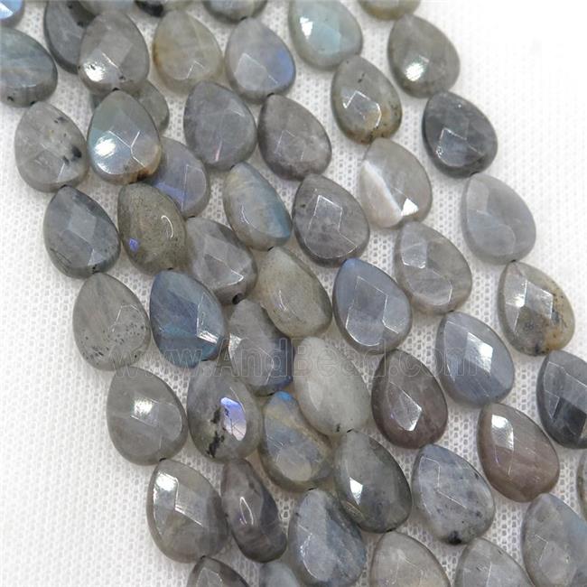 Labradorite beads, faceted teardrop