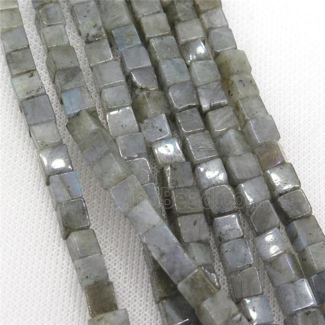 Labradorite cube beads