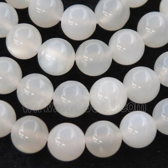 white MoonStone Beads, round