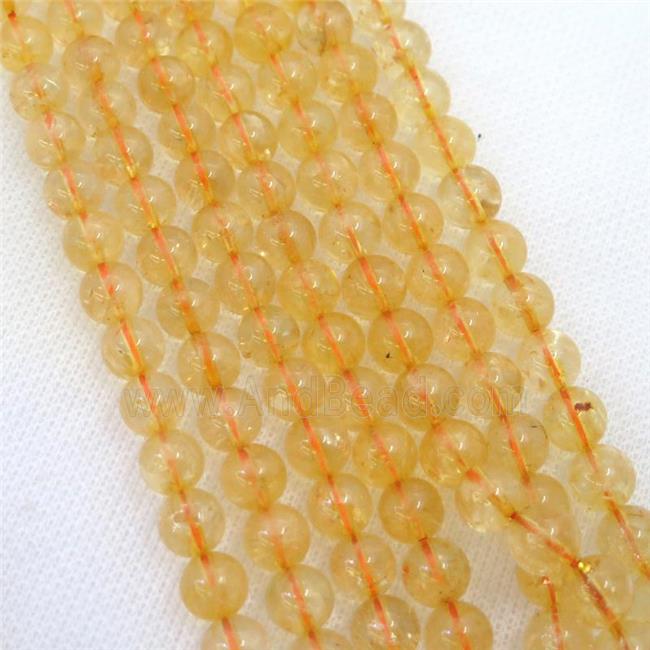 round Citrine Beads