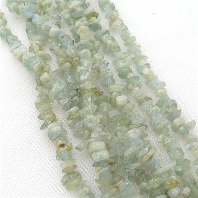 Aquamarine chip beads, B-grade