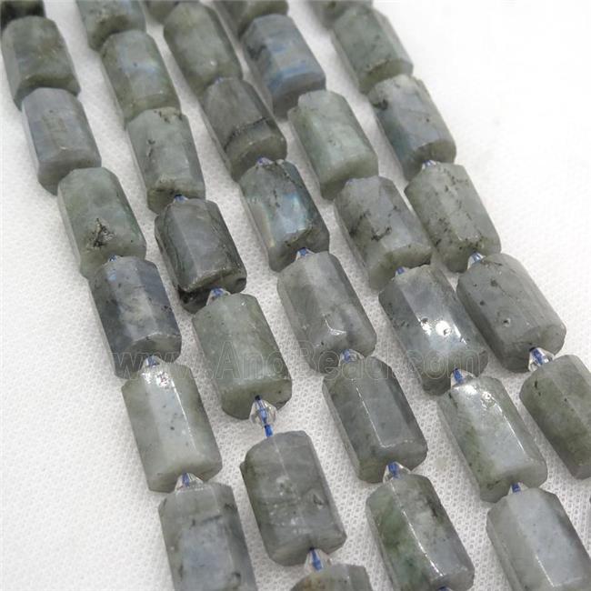 Labradorite beads, faceted tube