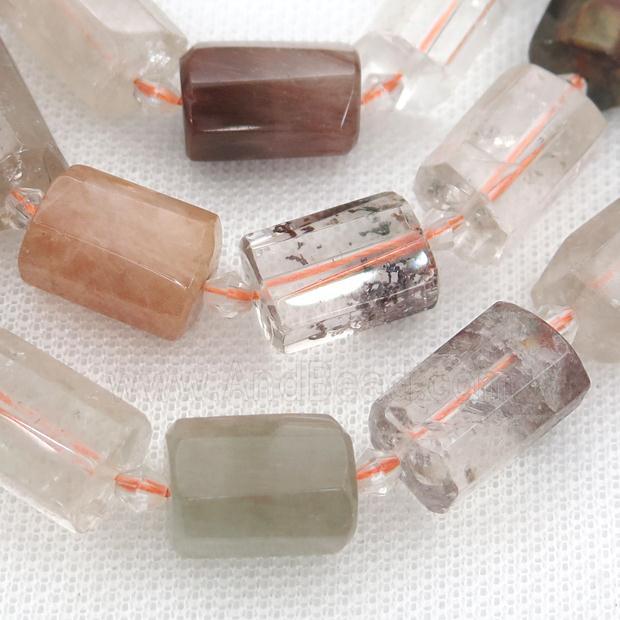 mixed Lodalite beads, faceted tube