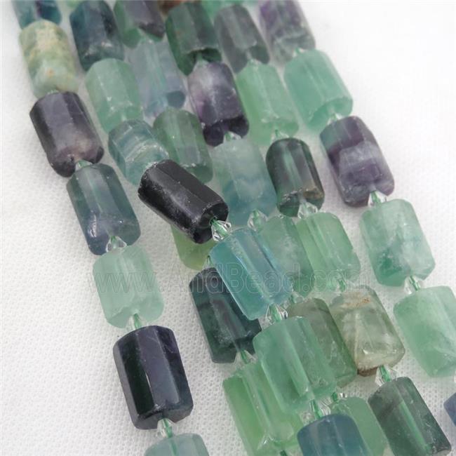 mix Fluorite beads, faceted tube
