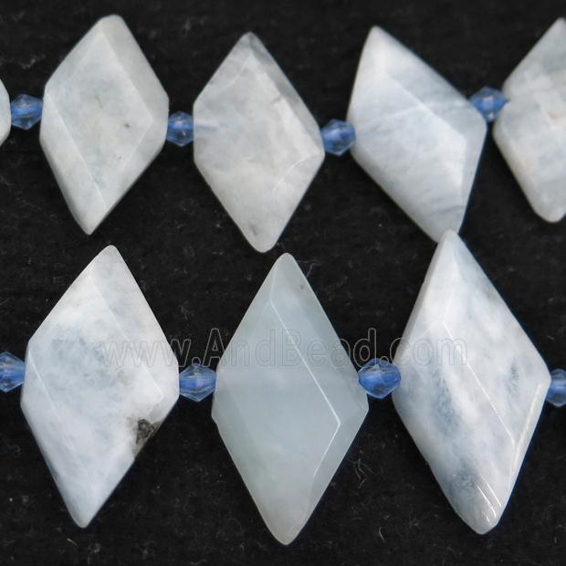 blue Aquamarine rhombic beads