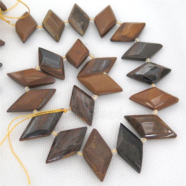 Tiger eye stone rhombic beads