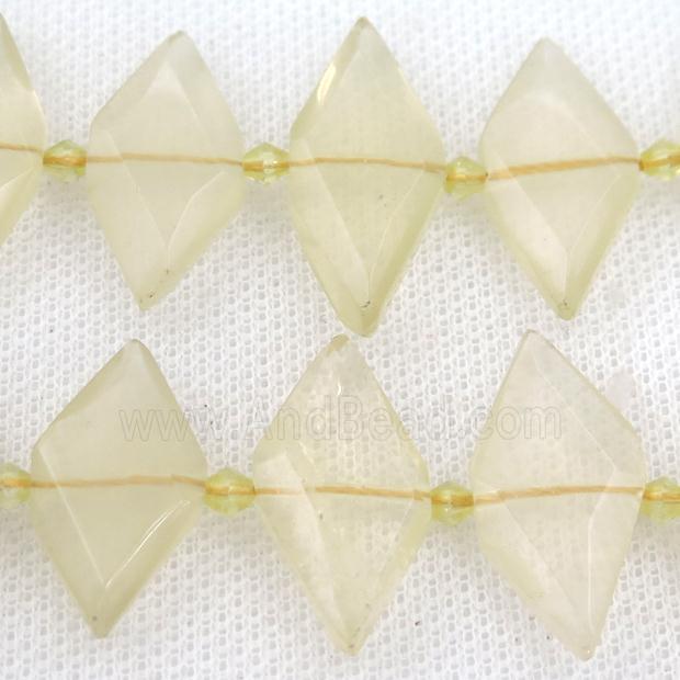 Lemon Quartz rhombic beads
