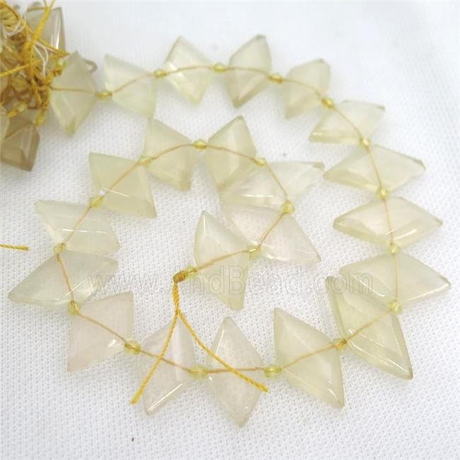 Lemon Quartz rhombic beads