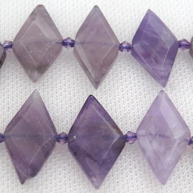 purple Amethyst rhombic beads
