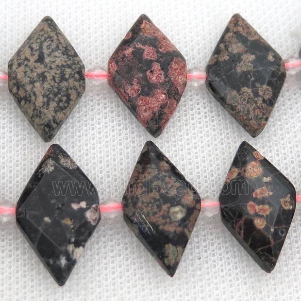 red SnowFlake Jasper rhombic beads