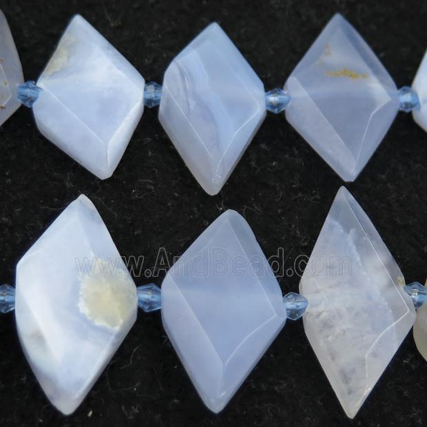 Blue Lace Agate rhombic beads