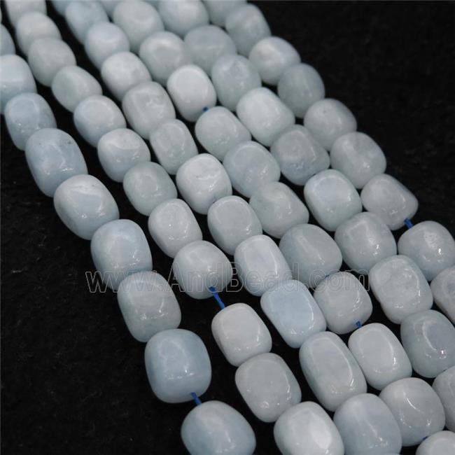 blue Aquamarine beads, freeform