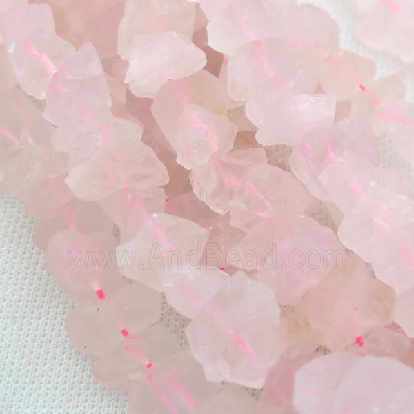 Rose Quartz chip beads, freeform