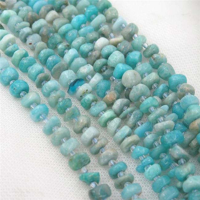 green Amazonite rondelle beads