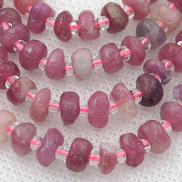 pink Tourmaline rondelle beads