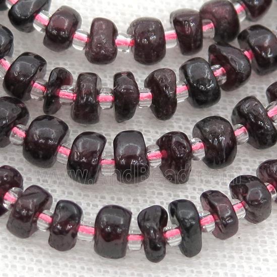 Garnet rondelle beads