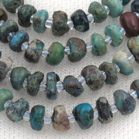 Chrysocolla rondelle beads