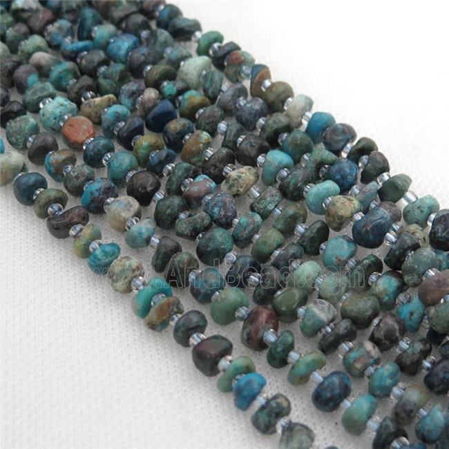 Chrysocolla rondelle beads
