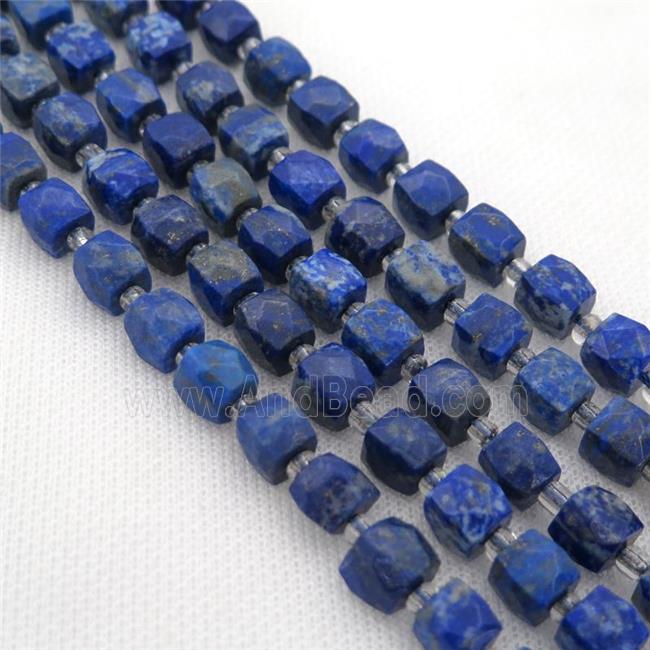 blue Lapis Lazuli Beads, faceted cube