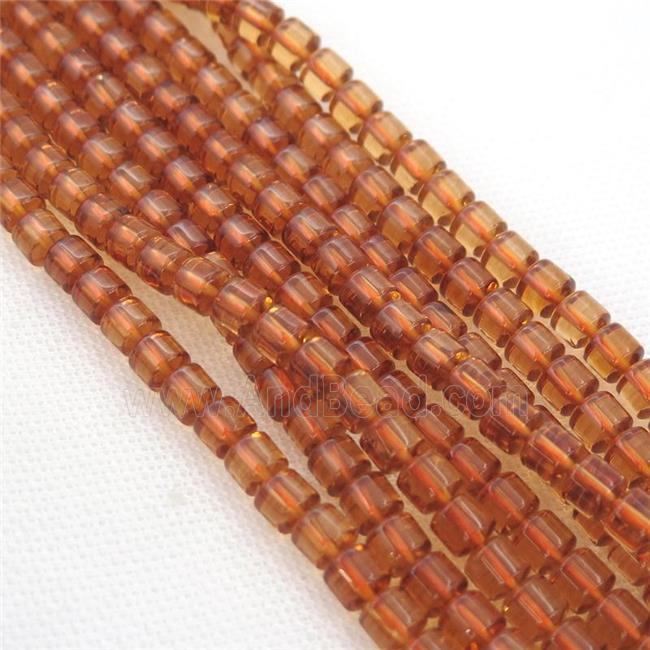 Crystal Quartz Beads, tube, yellow dye