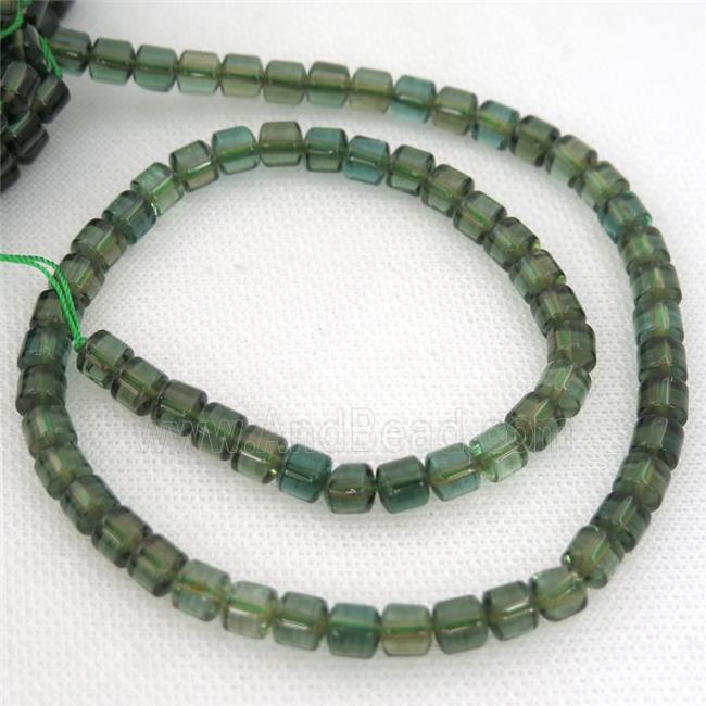 Crystal Quartz Beads, tube, green dye