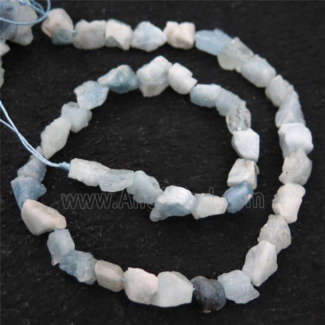 blue Aquamarine Beads, freeform
