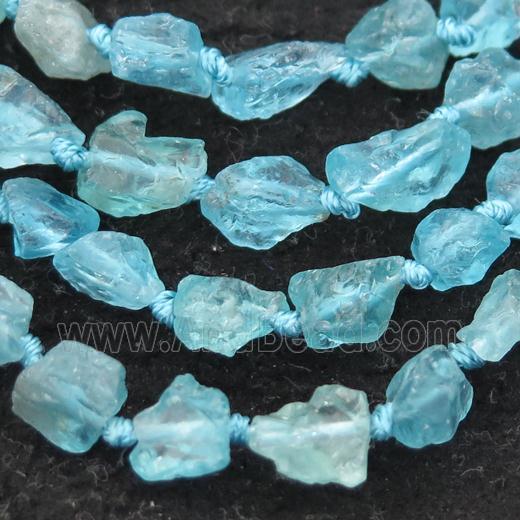 blue Apatite Beads, freeform