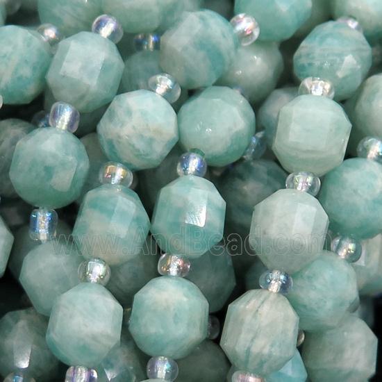 green Amazonite bullet beads