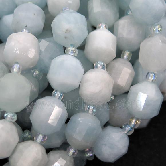 blue Aquamarine bullet beads