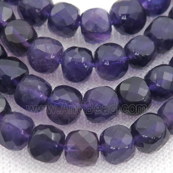 purple Amethyst Beads, faceted cube