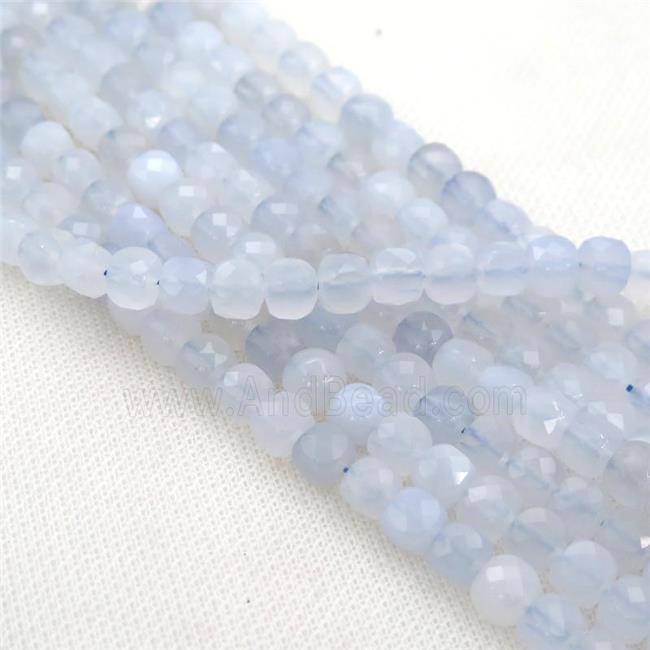 blue Chalcedony Beads, faceted cube