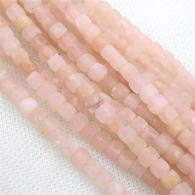 pink Aventurine Beads, faceted cube