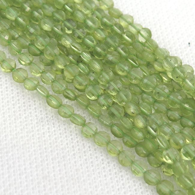Peridot Beads, faceted saucer